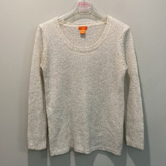 White Long Sleeve Sequin Sweater Size Medium - Picture 5 of 13